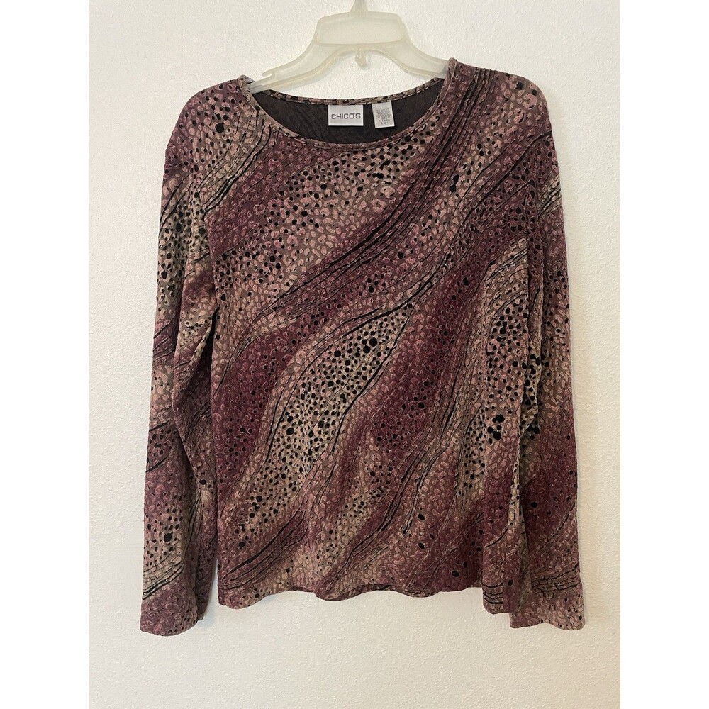 Chico's Women's Top Size 1 Long Sleeve Multicolored